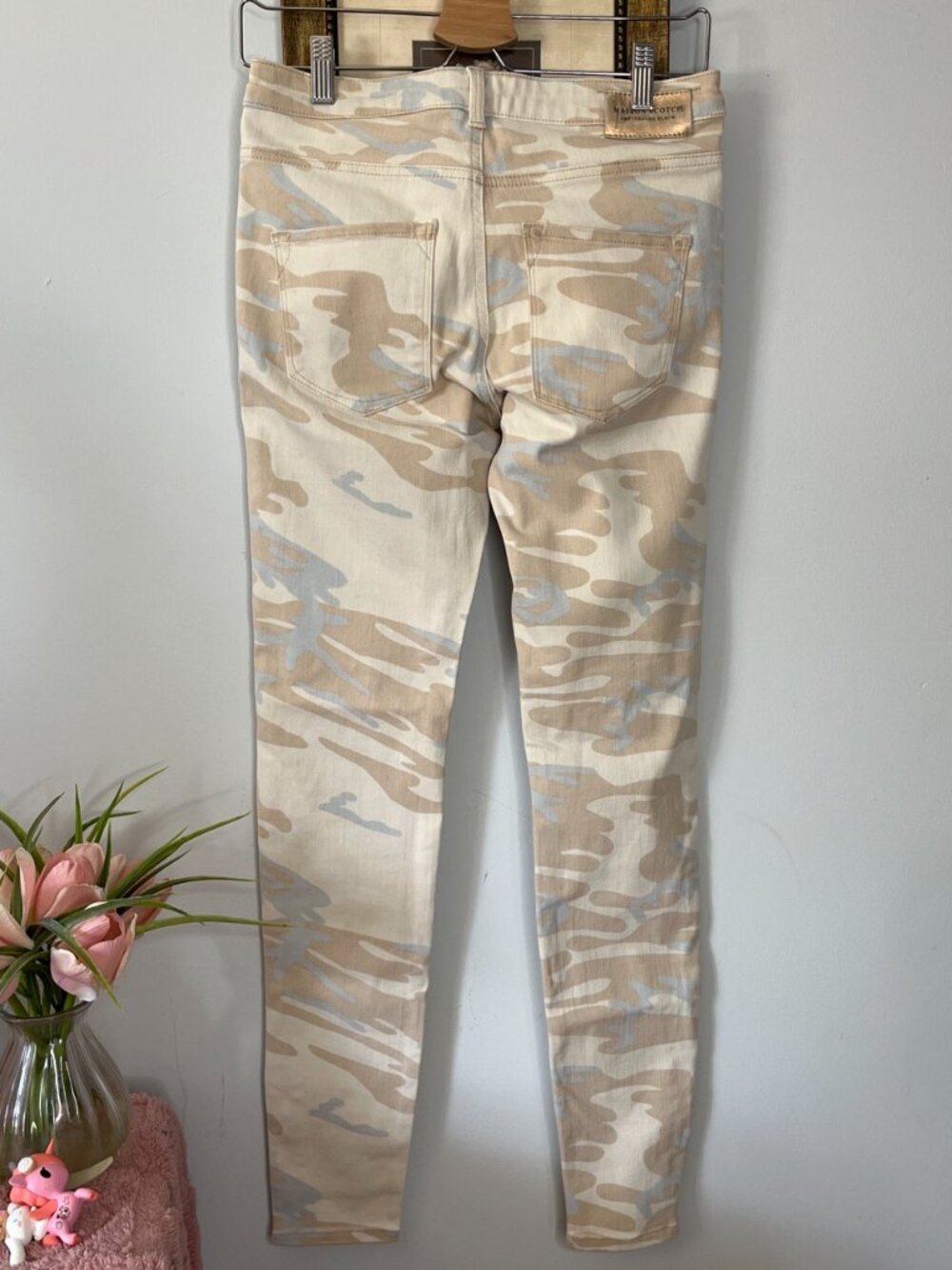 Maison Scotch Women’s 28 Regular Beige Camo Skinny Ankle Zip La Bohemienne - Picture 3 of 8